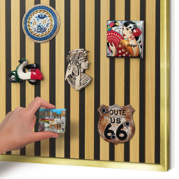 Magnetisch bord voor reismagneten met gouden lijst Houten ritmes