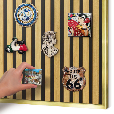Magnetisch bord voor reismagneten met gouden lijst Houten ritmes