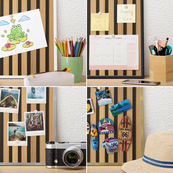 Magnetisch bord voor reismagneten met gouden lijst Houten ritmes