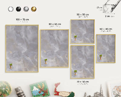 Metalen magneetbord met lijst in het goud Grijze elegantie