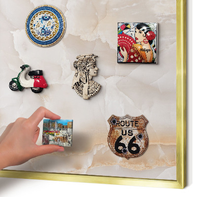 Magnetisch bord voor reismagneten met gouden lijst Subtiele golven