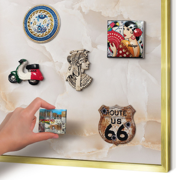 Magnetisch bord voor reismagneten met gouden lijst Subtiele golven