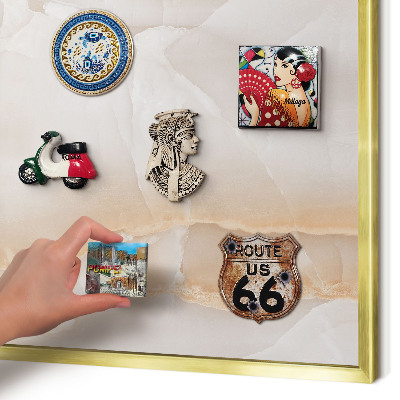 Magnetisch bord voor reismagneten met gouden lijst Subtiele golven