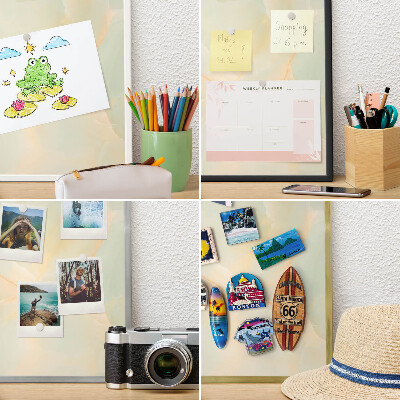 Magnetisch bord voor reismagneten met gouden lijst Marmeren elegantie