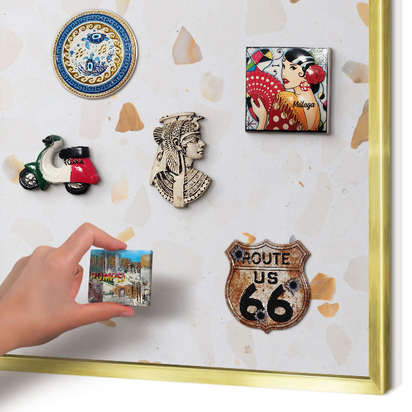Magnetisch bord voor reismagneten met gouden lijst Warm mozaïek