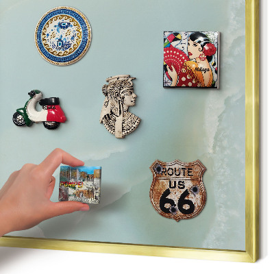 Metalen magneetbord met lijst in het goud Vreedzame harmonie