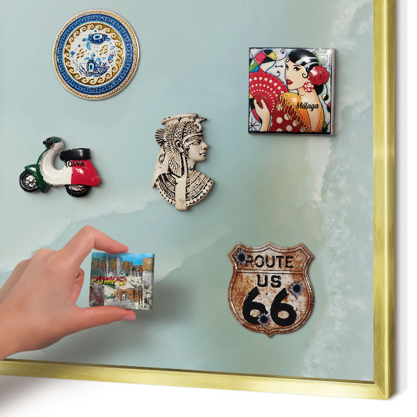 Metalen magneetbord met lijst in het goud Vreedzame harmonie
