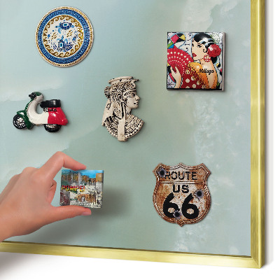 Metalen magneetbord met lijst in het goud Vreedzame harmonie