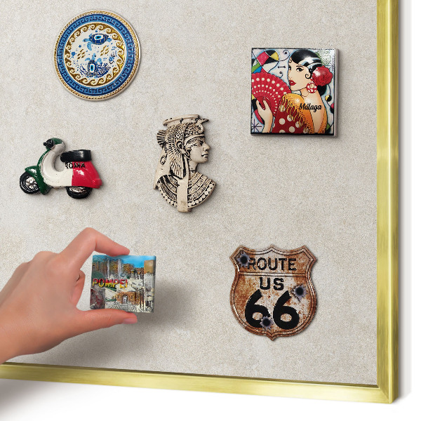 Magnetisch bord voor reismagneten met gouden lijst Natuurlijke elegantie