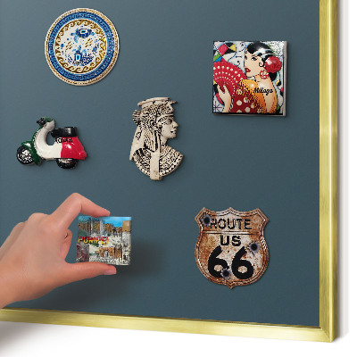 Magnetisch bord voor reismagneten met gouden lijst Turkoois