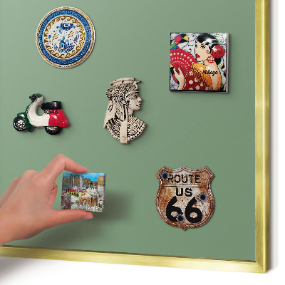 Metalen magneetbord met lijst in het goud Gedempt groen