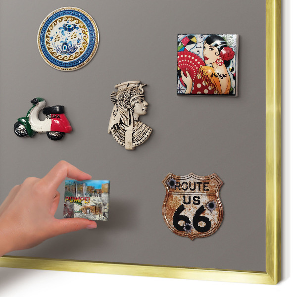 Metalen magneetbord met lijst in het goud Donkergrijs