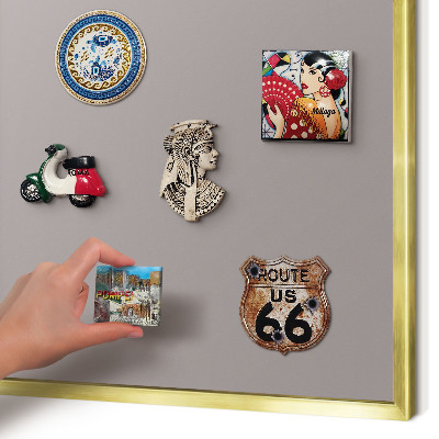 Magnetisch bord voor reismagneten met gouden lijst Asgrijs