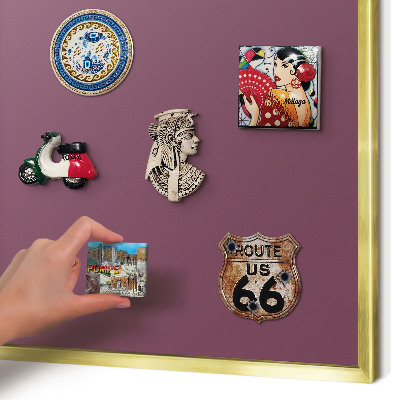 Magnetisch bord voor reismagneten met gouden lijst Paarse kleur