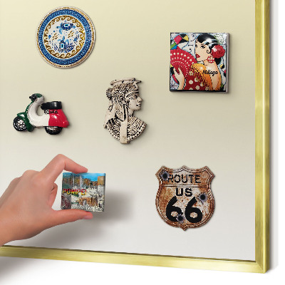 Magnetisch bord voor reismagneten met gouden lijst Crèmekleurige overgang