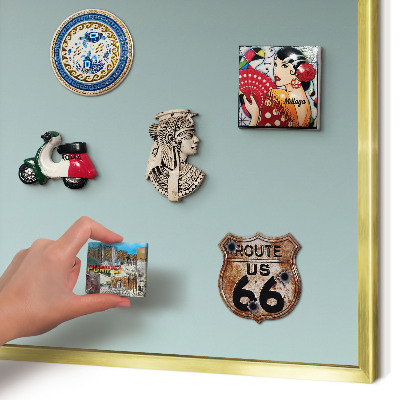 Metalen magneetbord met lijst in het goud Turkooizen kleurovergang