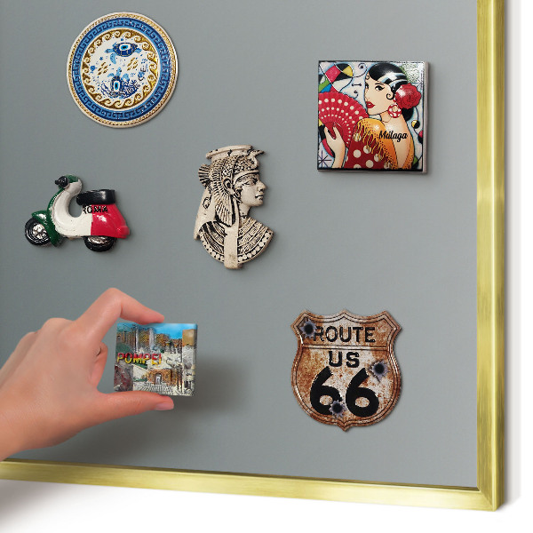 Magnetisch bord voor reismagneten met gouden lijst Blauwe gradiënt