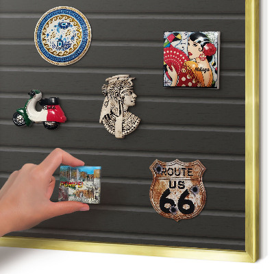 Magnetisch bord voor reismagneten met gouden lijst Paneeltextuur