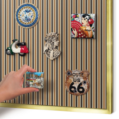 Magnetisch bord voor reismagneten met gouden lijst Geometrisch patroon
