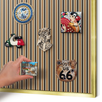 Magnetisch bord voor reismagneten met gouden lijst Geometrisch patroon