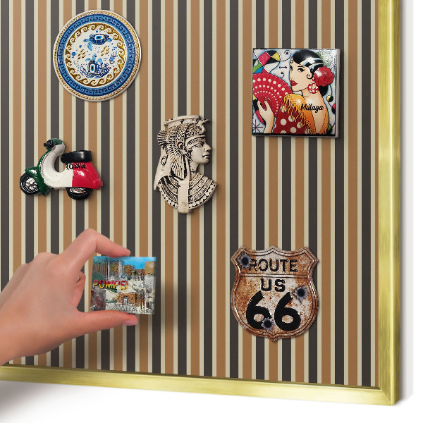 Magnetisch bord voor reismagneten met gouden lijst Geometrisch patroon