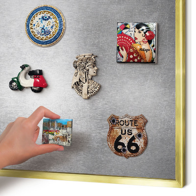 Metalen magneetbord met lijst in het goud Metaalachtig oppervlak