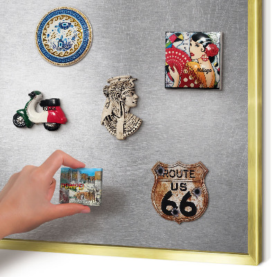 Metalen magneetbord met lijst in het goud Metaalachtig oppervlak