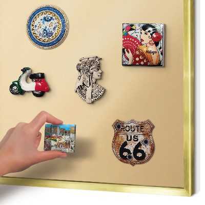 Magnetisch bord voor reismagneten met gouden lijst Romige Harmonie