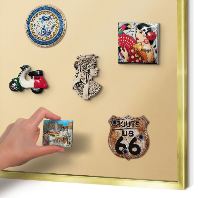 Magnetisch bord voor reismagneten met gouden lijst Romige Harmonie