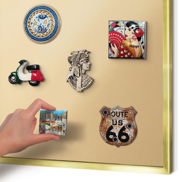 Magnetisch bord voor reismagneten met gouden lijst Romige Harmonie