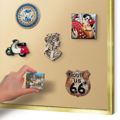 Magnetisch bord voor reismagneten met gouden lijst Romige Harmonie