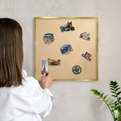Magnetisch bord voor reismagneten met gouden lijst Romige Harmonie