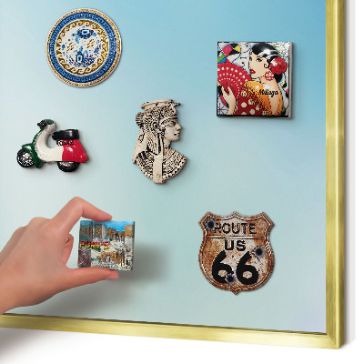 Magnetisch bord voor reismagneten met gouden lijst Blauwe lucht