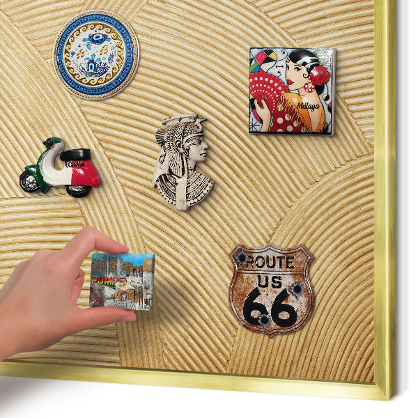 Magnetisch bord voor reismagneten met gouden lijst Structurele lijnen