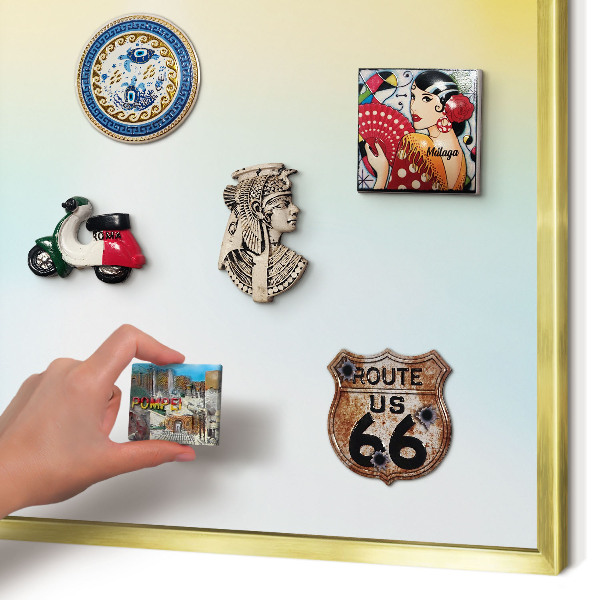 Magnetisch bord voor reismagneten met gouden lijst Pastel ontspanning