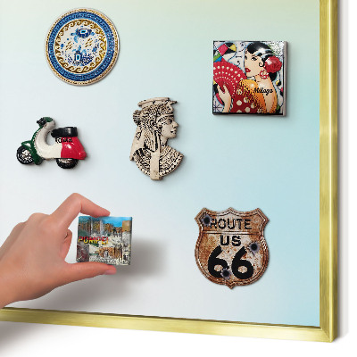 Magnetisch bord voor reismagneten met gouden lijst Pastel ontspanning