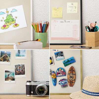 Magnetisch bord voor reismagneten met gouden lijst Misttoon