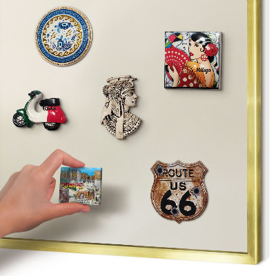 Magnetisch bord voor reismagneten met gouden lijst Misttoon