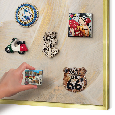 Magnetisch bord voor reismagneten met gouden lijst Elegante abstractie