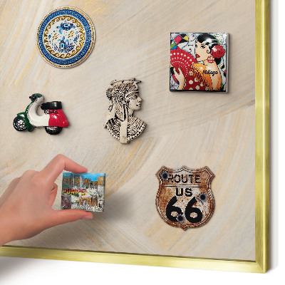 Magnetisch bord voor reismagneten met gouden lijst Elegante abstractie