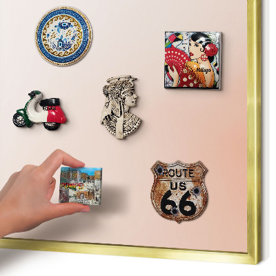 Metalen magneetbord met lijst in het goud Pastel Charm