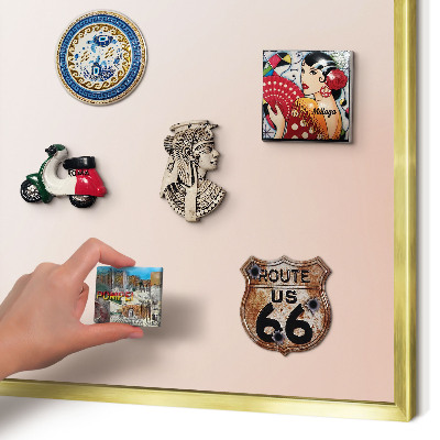 Metalen magneetbord met lijst in het goud Pastel Charm