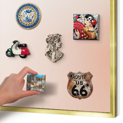 Metalen magneetbord met lijst in het goud Pastel Charm