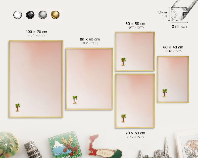 Metalen magneetbord met lijst in het goud Pastel Charm