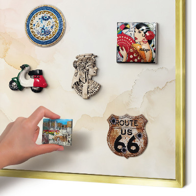 Metalen magneetbord met lijst in het goud Pastel vrede