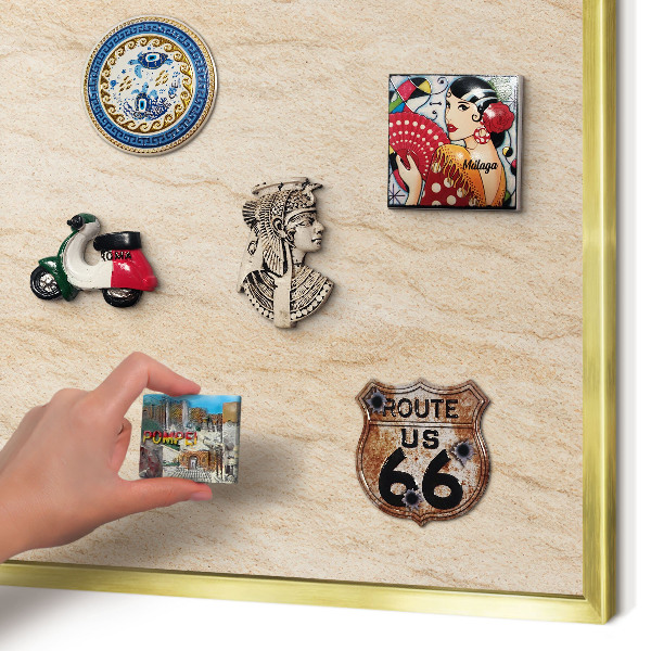Metalen magneetbord met lijst in het goud Natuurlijke elegantie