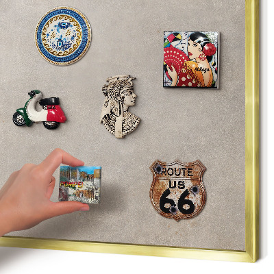 Magnetisch bord voor reismagneten met gouden lijst Neutrale elegantie