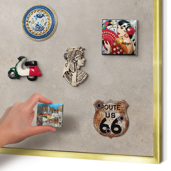 Magnetisch bord voor reismagneten met gouden lijst Neutrale elegantie