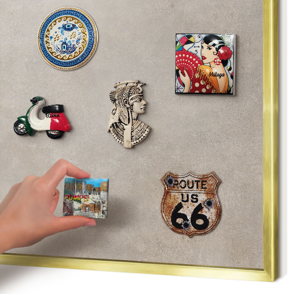 Magnetisch bord voor reismagneten met gouden lijst Neutrale elegantie