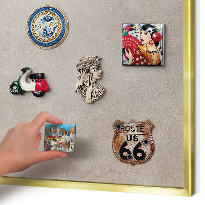 Magnetisch bord voor reismagneten met gouden lijst Neutrale elegantie